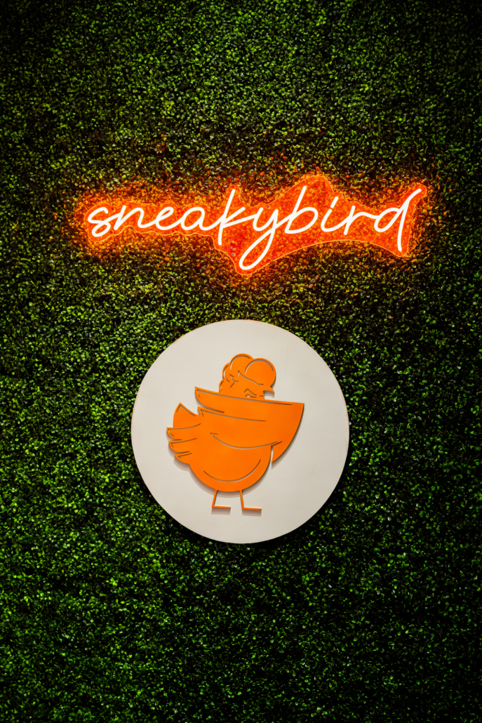 Sneakybird neon sign